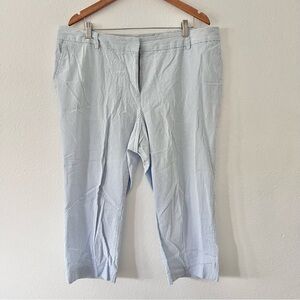 Land’s End Seersucker Blue White Crop Pants Sz 16W